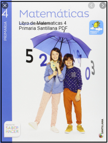 Santillana PDF Matemáticas 4 Primaria Solucionario, Material Fotocopiable, Examen y Libro Completo