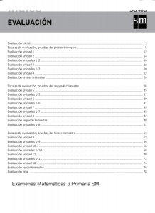 SM Savia Matemáticas 3 Primaria | Descargar Exámenes y Evaluaciones
